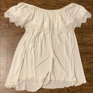 Off the shoulder white lace top